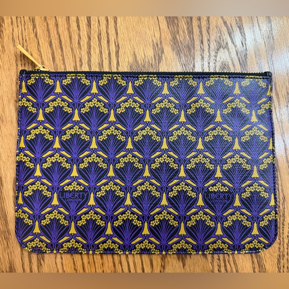 Liberty of London Iphis Print Purple and Gold Yellow Clutch Pouch